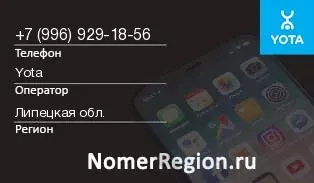 Кто звонил с 9969291856 - регион и оператор